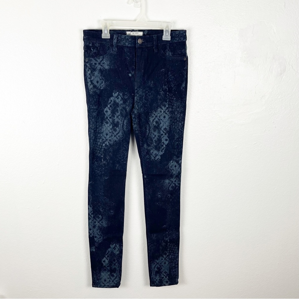 FREE PEOPLE Lacey Snake Print Faux Front Pockets Skinny Jeans Size 28 Boho